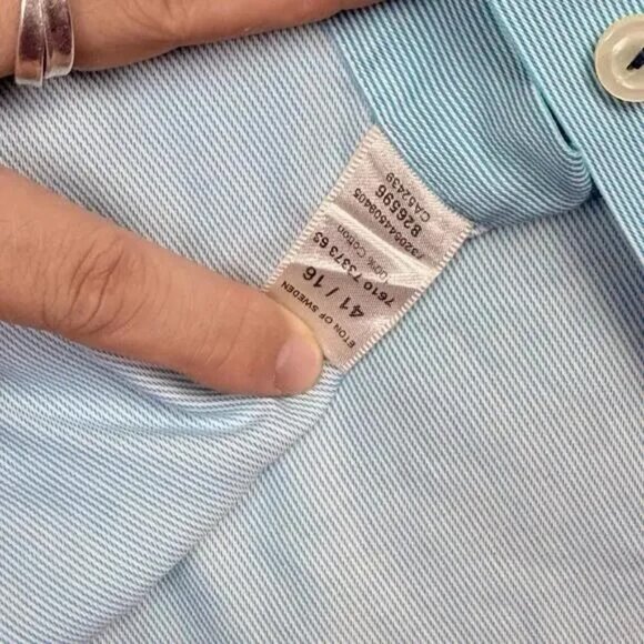 ETON Men’s Dress Shirt - Light Blue Micro-Stripe - Size 41/16, Contemporary Fit - Picture 7 of 11